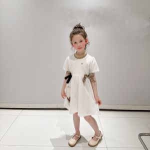 Brand Girl Dress Letter Logo Printing Baby Lace Designer Child Dresses Toddler Frock
