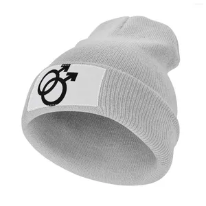 Berets MLM ineinandergreifende Symbole in schwarz gestrickten Hutfischerkappen Trucker Cap Mountainering Männer Frauen für Männer