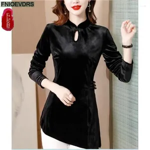 Women's Blouses Office Lady Shirts 2024 Fall Autumn Basic Wear Work Women French Design Solid Long Sleeve Elegant Black Peplum Tops