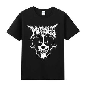 Men's T-Shirts 2024 Cartoon Mr Pickles T Shirt Men Soft Collie Dog T-shirt O-neck Short Slved Funny Tv Adult Adultswim Mature Dog Evil Satan T240425