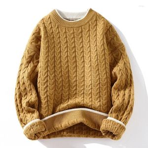 Kamizelki męskie swetr męski zima grube ciepło kaszmirowy golf mężczyźni dzianiny swetry Slim Fit Pullover Pull Homme Classic Wool Knitwear Kore