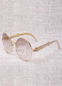 round diamond buffs sunglasses frame 7550178 with natural white buffalo horn eyeglasses size 5722135mm9422438