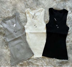 Women Top Tanks Vest T Shirts Anagram Embroidered Cotton-blend Tank Tops Designer Skirts Yoga Suit Two Piece Dress Bra Ladies Solid Vintage Fashion Clothing 666