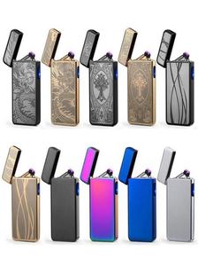 New Double ARC Electric USB Lighter Rechargeable Plasma Windproof Pulse Flameless Cigarette lighter colorful charge usb lighters3336133