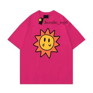 Topp t -skjorta kvinna män drog designer t -shirt smiley solspel kort tee t shirt grafisk tee drog drog sommarkläder kort ärm avslappnade skjortor 6711