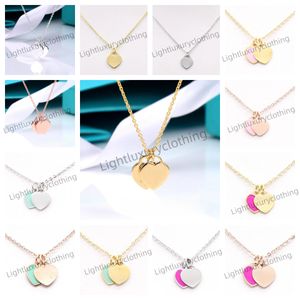 designer necklace love necklace 18k gold luxury jewelry double love necklace valentine day mother'Day gift designer jewelry pendant box wholesale