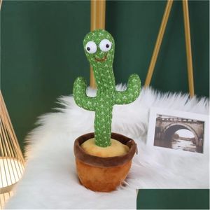 Elektroniska plyschleksaker Fun Dance Cactus kan sjunga förtrollande blommor Vridande pratande roliga barns droppleveransgåvor fyllda djur otlih