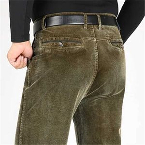 Herrbyxor icpans corduroy byxor mens avslappnad tjock höst vinter bomull rak lös q2404291