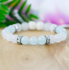 MG1067 Aquamarine Essential Oil Bracelet Lava Diffuser Bracelet Aromatherapy Jewelry Natural Stone Healing Crystals Bracelet1528099