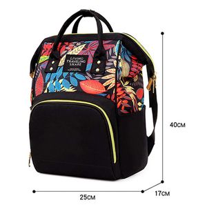 Ki63 Panno da pannolino da pannolino da donna zaino per spalla di grande capacità Mommy Baby Nursing Borse Fashion Printing Female Business Backpack Bag del pannolino D240429