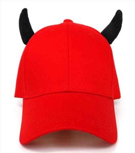 Hut Mens Horn Devil Frühling Herbst Koreanische Mode Baseball -Mütze Männer und Frauen Caps Halloween Baseball Cap3896542