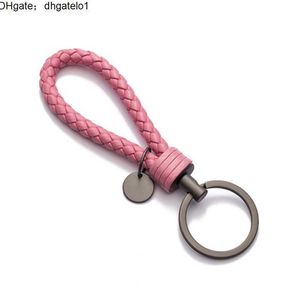 DMADE Braid Real Sheepskin Leather Woven Rope Keychain Wrist Rep Par Key Chain Llavero Nyckelring Nyckelhållare Bil Pendant 220516