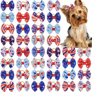 Dog Apparel 100pcs Hair Bows Puppy Grooming Independence Day Accessories Rubber Bands Pet Supplies