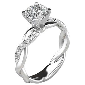 Ringas de banda Party Womens Party Gift Ring Silver Diamond Rbridal Zircon Ring elegante anel de moda Mulheres 2022 J240429