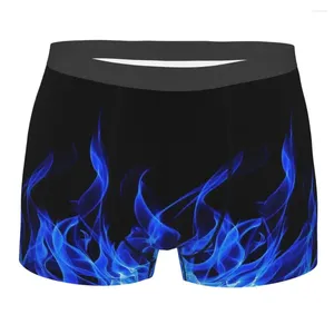 Underpants Herren Blue Fire Boxer Shorts Shorts Höschen Polyester Unterwäsche Bright Homme Neuheit Plus Size