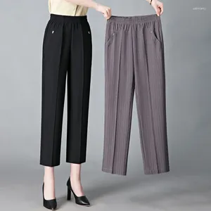 Spodnie damskie Fdfklak Spring Autumn Wygodne matka wysoka talia Urban Casual Straight Pant Woman Pantalones de Mujer L-6xl