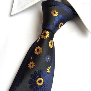 Bow Ties Hooyi Fashion Neck Tie 6cm Work Party Slim For Men 2024 Floral Wedding Slyckor Mariage Gift Jultillbehör