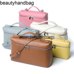 Loro Piano LP Lorospianasl LP19 Cowhide Bag Layer LP19LP27 Head Lunch Box Bag Gigi Samma äkta läder fashionabla handhållna kvinnors väska axelväska diagonal cro