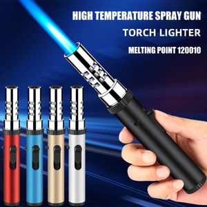 Cigars Butane Torch Lighters Et Flame Spring Colors Refillable Pen Lighter Adjustable Jet Big Flame Butane Torch Lighter