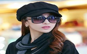 Moda Women Hat Girl Inverno Versão coreana Cap The Tide Octogonal Autumn Hair Bell Black Pico Hat1107071