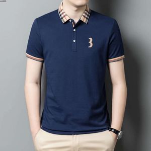 Designer Luxury Mens Polo Fashion Casual Slim Short Sleeve Cotton High Quality Check Embroidery T-shirt Clothing Asian Size