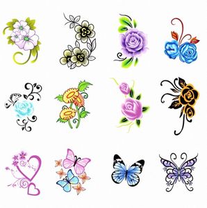 YZWLE 1 Sheet Water Transfer Nail Art Sticker Flowers Butterfly Design Nails Wraps Sticker Tips Supplies Decal 7OS04212165