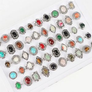 20pcs/Lot Vintage Luksusowy Rhinestone Opal Stone Pierścienie dla kobiecej rocznicowej biżuterii palec Acceories Party Gitfs Mix Style 240414