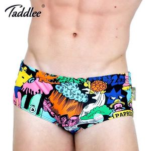 Menina de banho masculina Taddlee Brand 2017 Novo design masculino biquíni biquíni baixa cintura homossexual praia boxe stick 3d impressão q240429