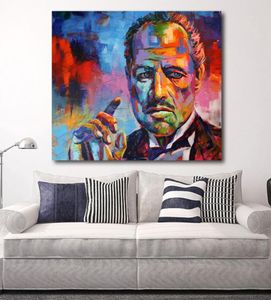 HDARTISAN Figure Painting Colorful Godfather Modern Canvas Art Wall Pictures For Living Room Home Decor Print T1912029838652