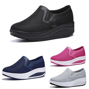 Free Shipping Men Women Running Shoes Flat Breathable Anti-Slip Comfort Grey Black Pink Blue Mens Trainers Sport Sneakers GAI