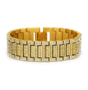 HXC Hiphop Rap Bracelet Men039S Dominering Exagerated Diamond Bracelet Belt Bamboo Bracelet5561763
