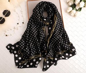 Sciarna di seta primavera Summer Women Stampa Pois Dot Pashmina Shawl Foulard Femme Hijab Scarf Bufanda Invierno Mujer New3484797