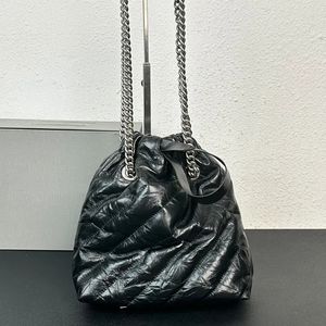 Crush -Tote -Designer -Mülleimer -Taschenkette Handtaschen Geldbörse Sier Hardware schwarze Quilt -Umhängetaschen 08741