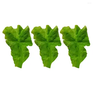 Decorative Flowers 3 Pcs Artificial Lettuce Leaves PVC Food Decor Props Vegetable Adornment Educational Leaf Shop Model Plasticard Modelling