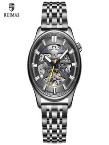 2020 Ruimas Men Black Automatic Watches Luxury Business Stainless Steel Watch Man Top Brand Skeleton MechanicalWlistwatch 67702592796