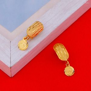 Brincos de garanhão Coin Africa for Women Girl Gold Color Small Dubai Metal Moedas Jóias Árabes do Oriente Médio