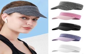 Wide Bim Hats Summer Fashion Sun Visor Hut Frauen Sport Cap Schnell trocken Golf Tennis Leichtes Krawattenfarbstoff Rollup Tragbarer Beach6408036