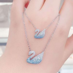 Swarovski Necklace Designer Women Original Quality Luxury Fashion Pendant Necklace Pink Crystal Diamond Element Collar Chain No Fading No Allergy