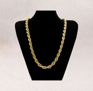 10 mm tjock 76 cm lång rep Ed -kedja 24k guldpläterad hiphop ed tungt halsband för mens7446078