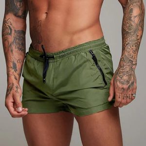 Summer Beach Shorts Men Trunk Fashion Brand Softwear Army Green Boxers Solid Short Pants Male 240417