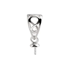 Pendant Bail Pearl Settings Fine Jewelry DIY S925 Connector Small Charm 925 Sterling Silver 10 Pieces9895604