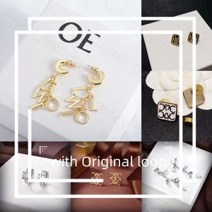 Loewe Jewelry Designer Gold Stud earrings for womens Geometric Silvering harmer Jewelry Fashion Ear Stud