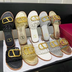 Luxurys tasarımcı ızgara kumaş loafer güneşli terlik yeni stil katır kadın ayakkabı seyahat sanal erkek moda kaydırıcılar rahat ayakkabılar tıknaz sandalet yaz plaj slayt