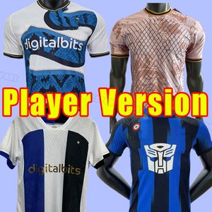 Lukaku Soccer Jerseys 23 24 Barella Vidal LaUtaro Eriksen Inters Dzeko Correa fora o terceiro milans uniformes camisa de futebol 2023 2024 Milan Player Training Ninja