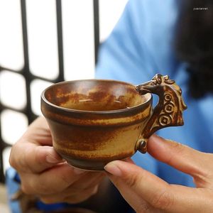 Koppar Saucers Creative Porcelain Tea Bowl Handmade Ceramic Cup Espresso Pottery Coffee Mug Afternoon Teacup Mugs 1 st