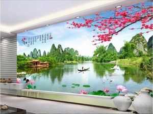 3D壁紙カスタムPO不織布中国風景ガーデンルーム装飾絵画3D壁の壁画壁紙3D7421621