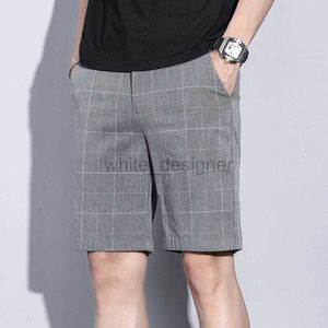 Designer Jeans Herren fünf Punkten Hosen für Männer Sommer dünne und lässige Plaid fünf Punkte Hose für trendige und vielseitige Sommer -Fünf -Punkte