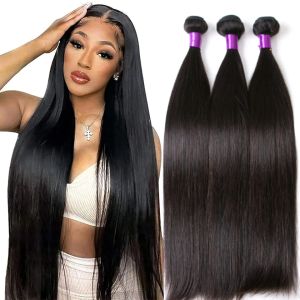 Weaves Weaves Straight Human Hair Bundles 1/3/4 Pieces Natural Black Cheap Human Hair 830 Inch Vendors Wholesale Hair