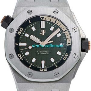 Lüks Saatler APS Fabrika Audemar Pigue Royal Oak Ofshore Diver 15720ST OO A052CA.01 Khaki Yeşil St4f