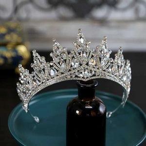 Tiaras Barok Luxury Kore Kristal Taç Taç Kadınlar Kızlar Prenses Gelinlik Taç Gelin Saç Partisi Aksesuarları